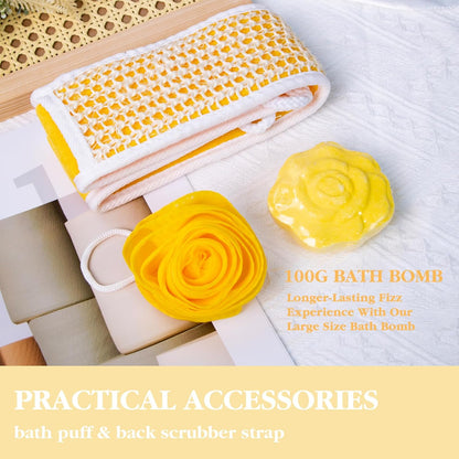 Gift Baskets , Spa Gifts for Women, 8Pcs Honey Almond Bath Gift Set for Women, Relaxation Self Care Spa Kit W/Bath Bomb, Bubble Bath, Mom Birthday Gifts, Christmas Gifts Thank You Gifts